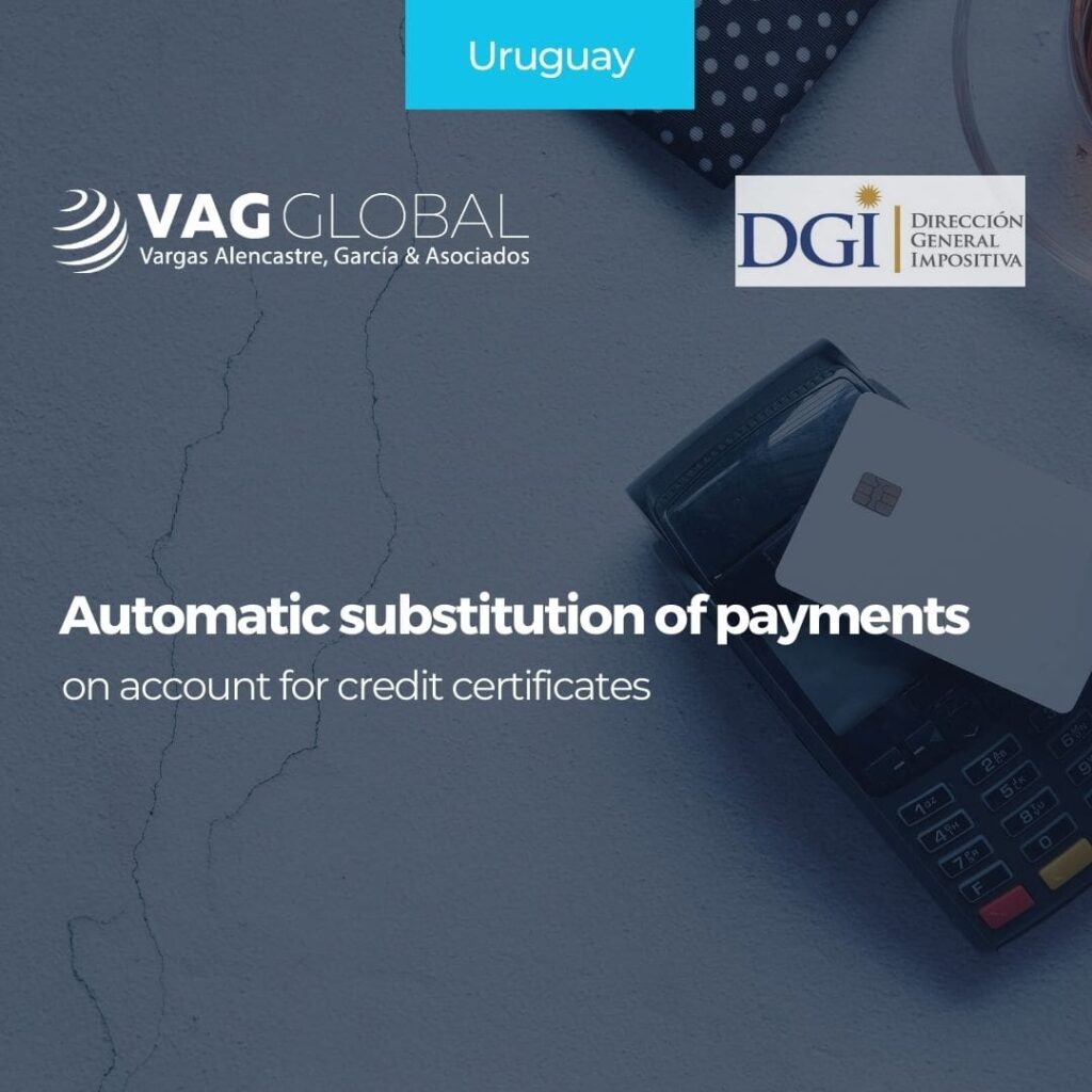 Automatic substitution of payments on account for credit certificates