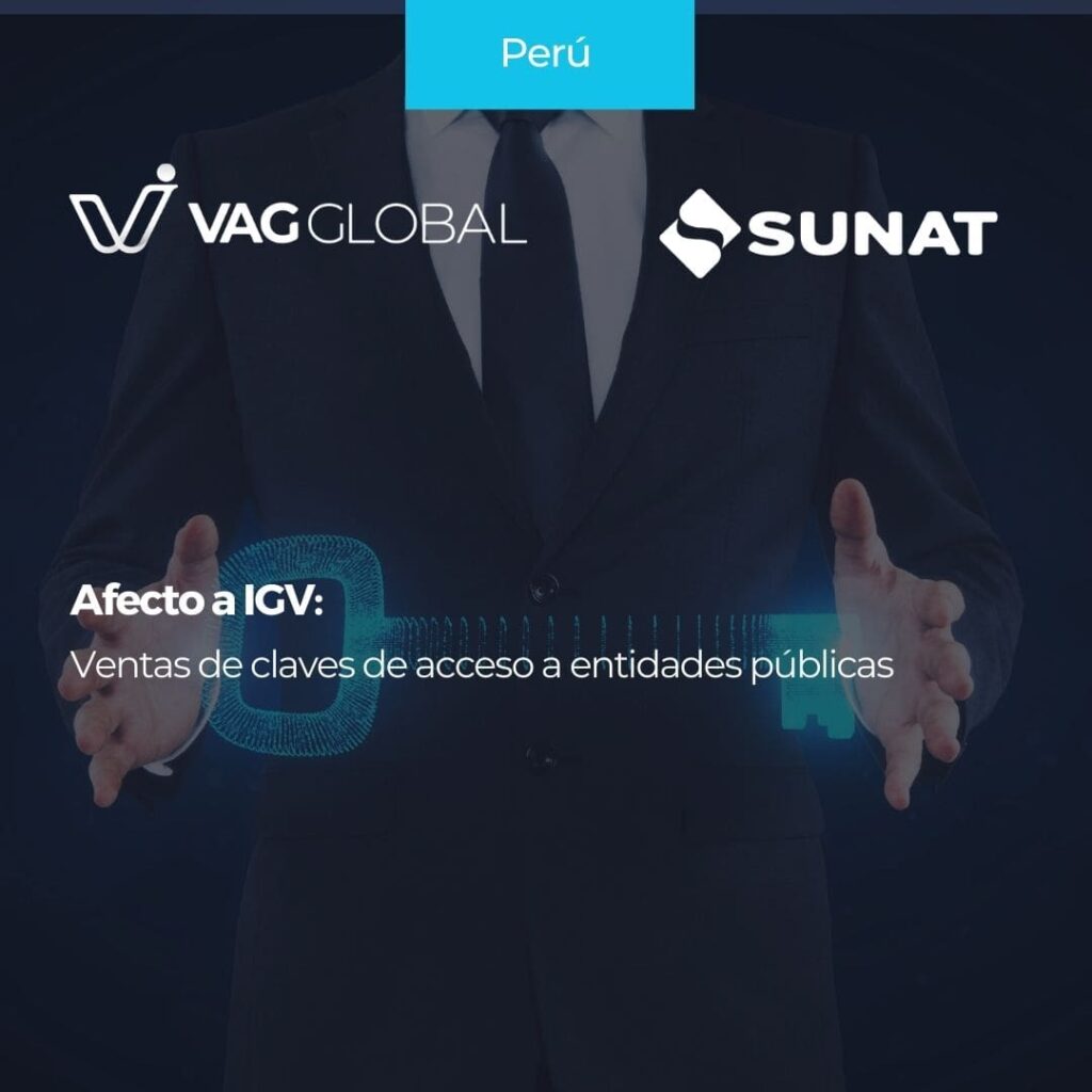 Afecto a IGV Ventas de claves de acceso a entidades públicas