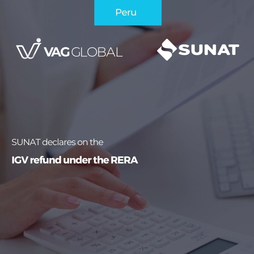 SUNAT declares on the IGV refund under the RERA