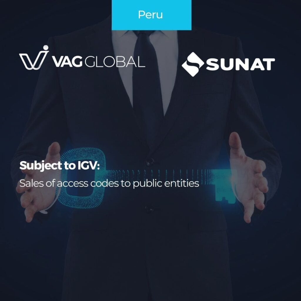 Subject to IGV Sales of access codes to public entities