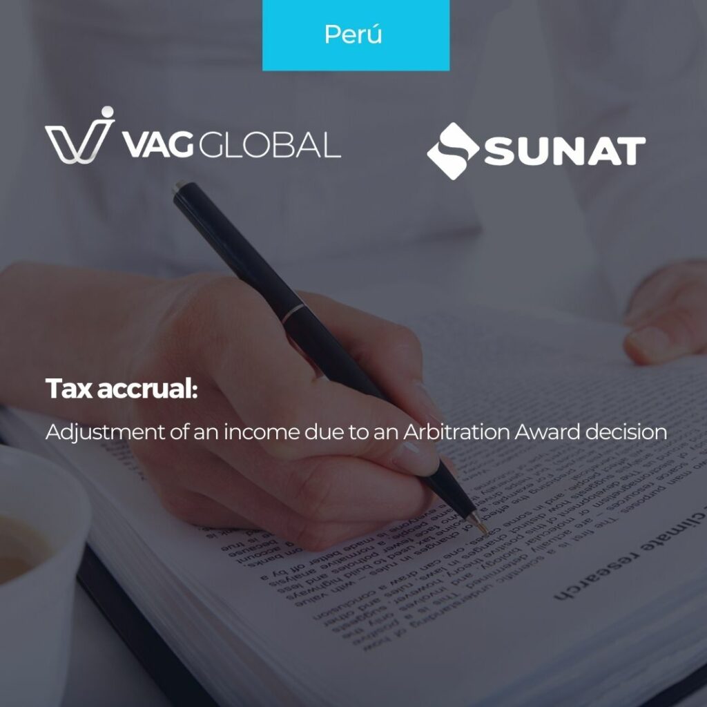 Tax accrual Adjustment of an income due to an Arbitration Award decision