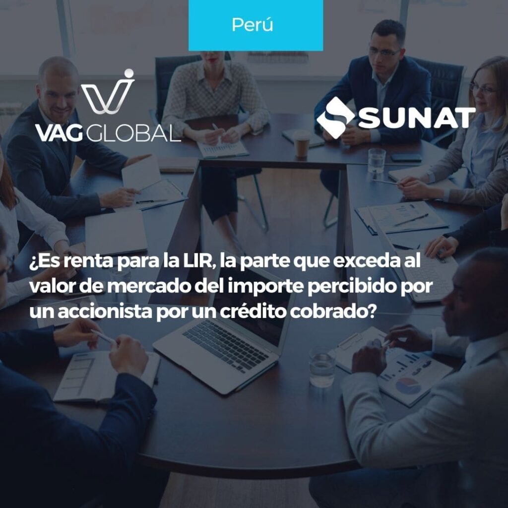 ¿Es renta para la LIR, la parte que exceda al valor de mercado del importe percibido por un accionista por un crédito cobrado