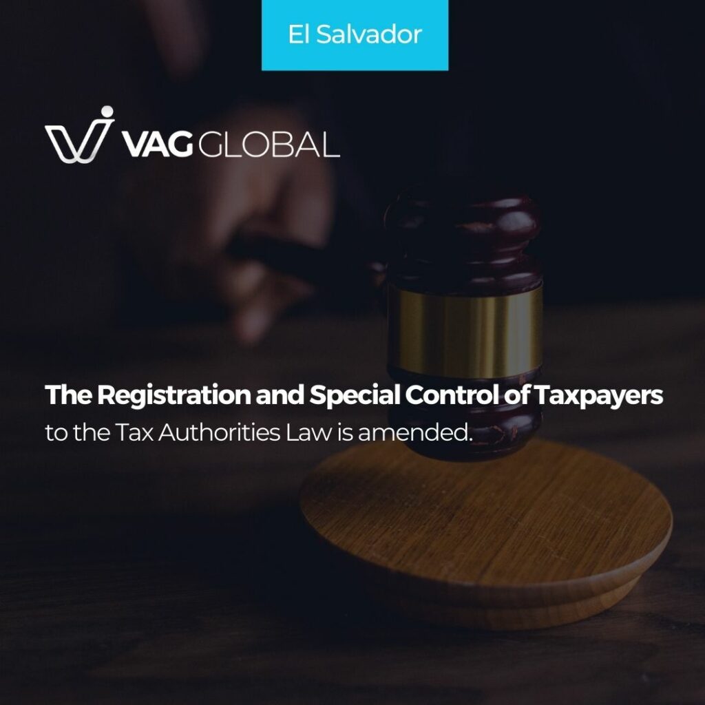 The Registration and Special Control of Taxpayers to the Tax Authorities Law is amended