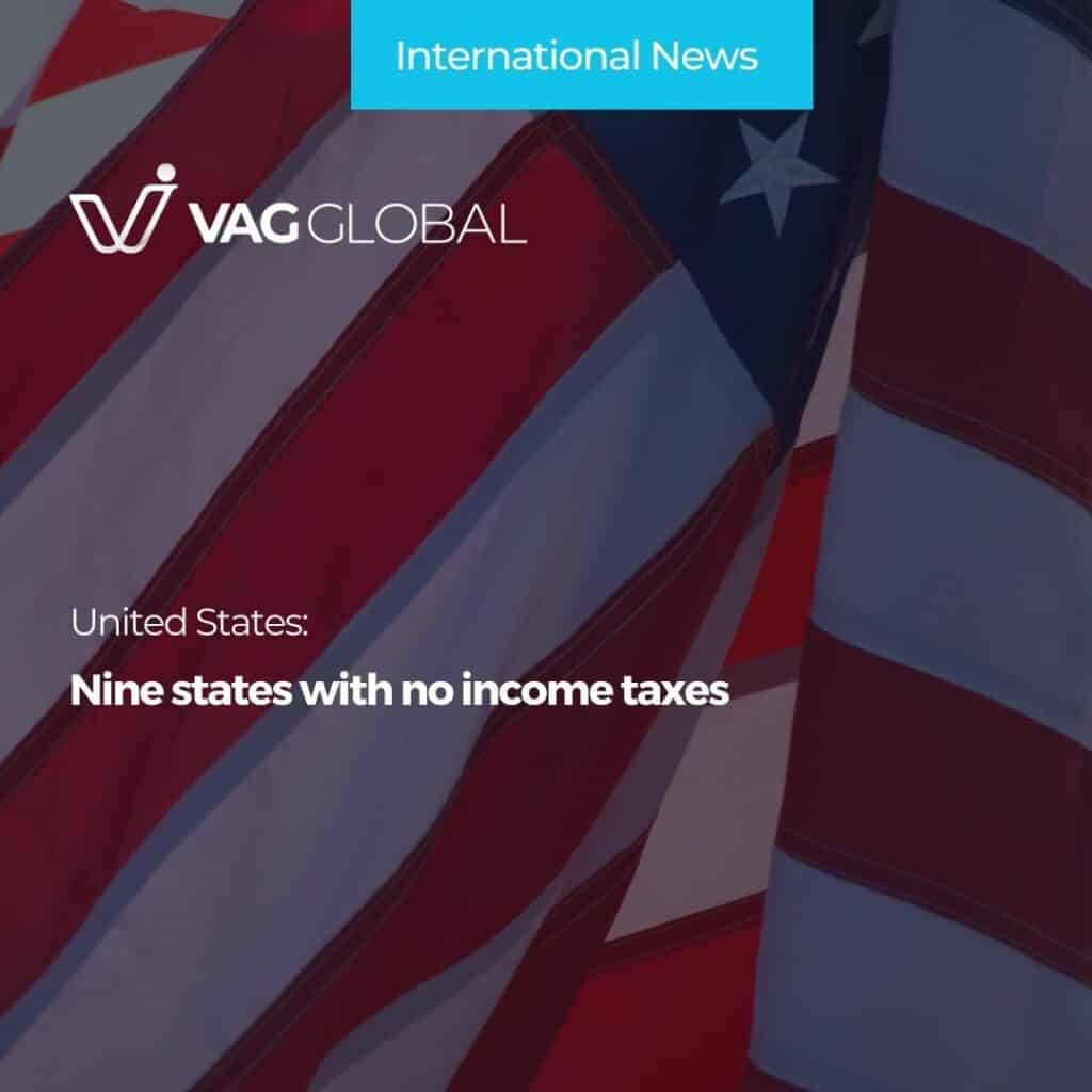United States Nine states with no income taxes