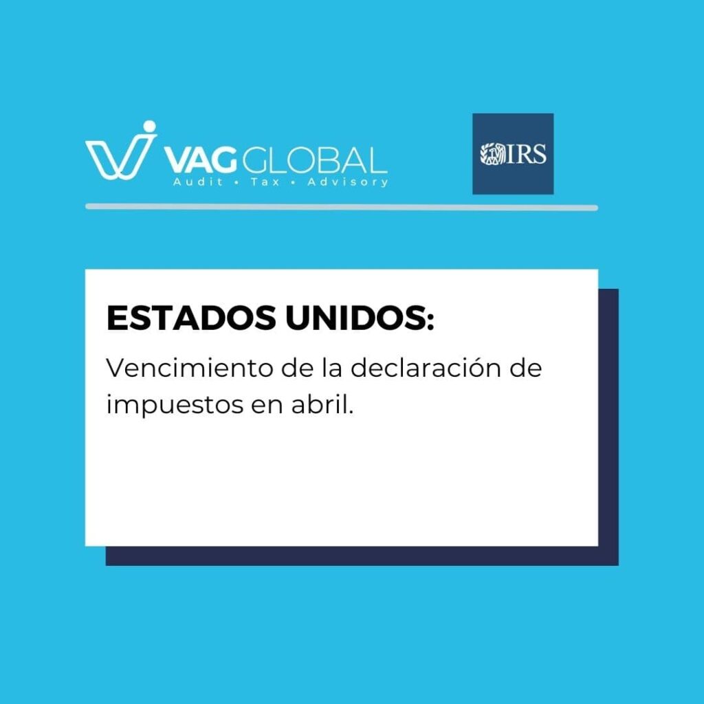Vencimiento de la declaración de impuestos en abril