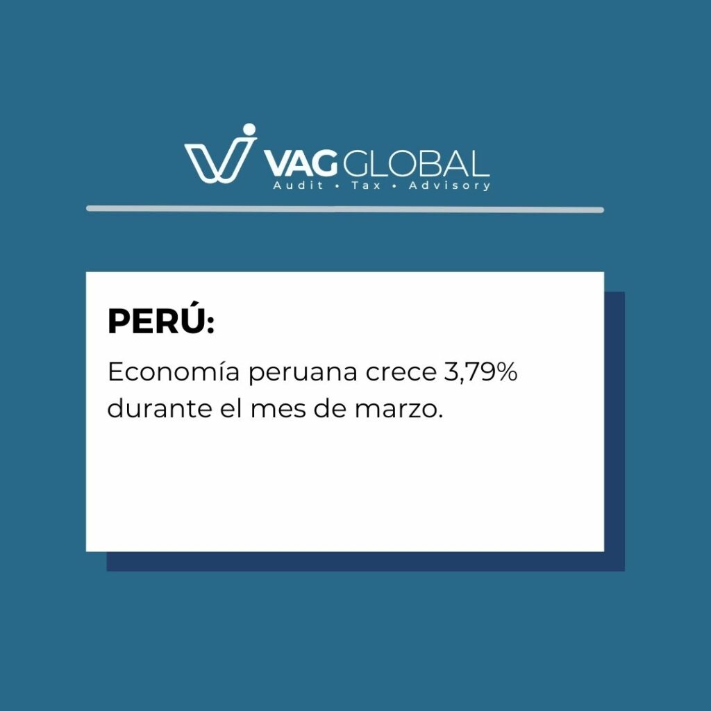 Economía peruana crece 3,79% durante el mes de marzo
